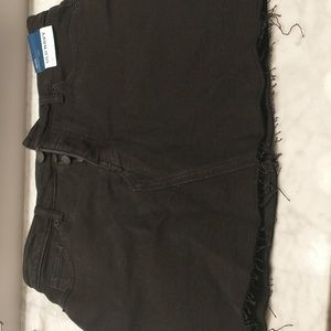 Black Denim Mini Skirt